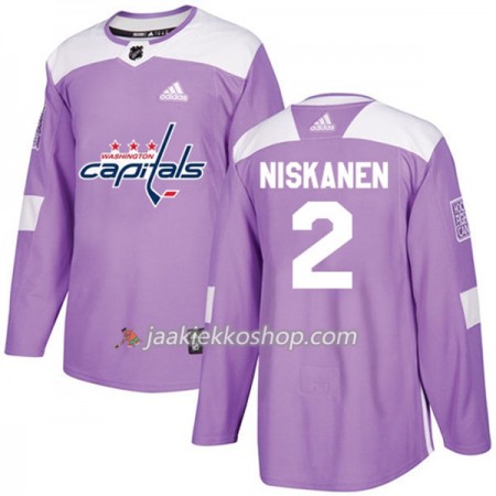 Miehille NHL Washington Capitals Pelipaita Matt Niskanen 2 Adidas 2017-2018 Violetti Fights Cancer Practice Authentic